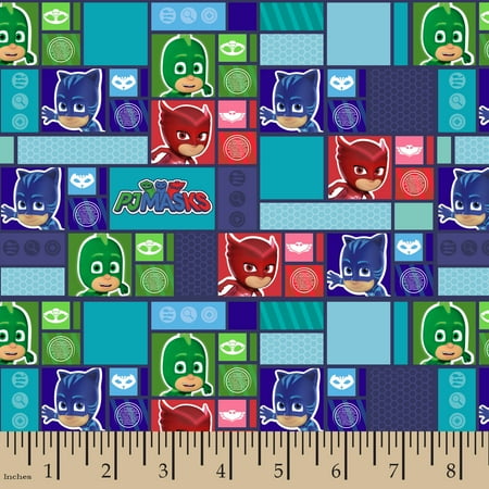 Decorator Fabric By Color - PJ Masks Grid Fabric by the Yard