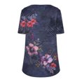thumbnail image 5 of Gyedtr Tops For Women Plus Size Tops For Women Women'S New Short Sleeve Round Neck Pullover Chest Pleated Casual Print Women Tops On18XL, 5 of 6