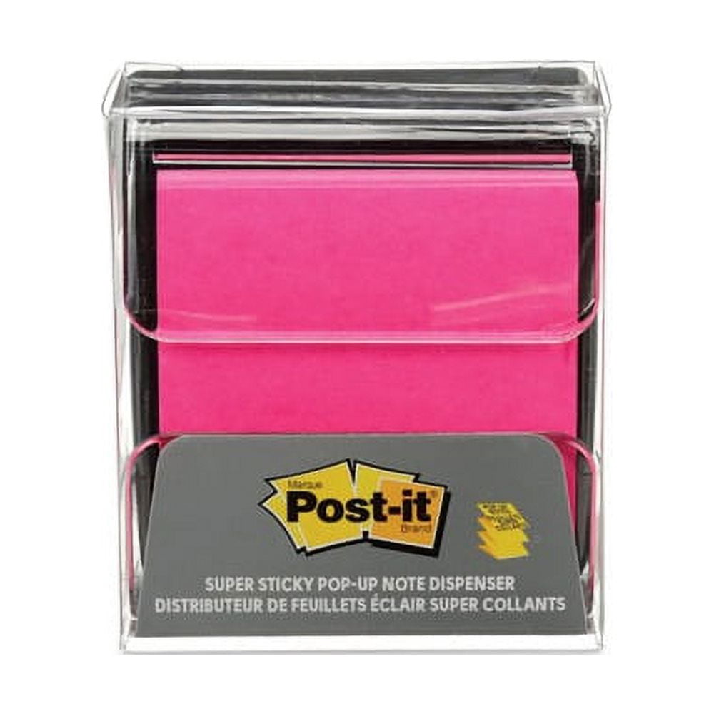 Post-it Pop-up Notes Super Sticky Pop-Up Notes Wrap Dispenser, 3 x 3, Black/Clear (WD330BK)