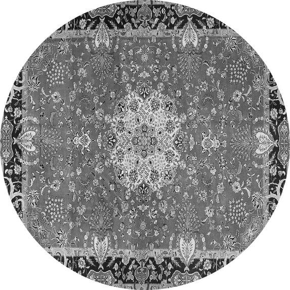 Ahgly Company Indoor Round Persian Gray Traditional Area Rugs, 8' Round