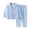Blue, variant on Mnyotv Unisex Kids Pajamas Set Button-Down Long Sleeve Sleepwear Solid Casual Lounge Sets for Boys and Girls Size 11-12 Years