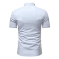 thumbnail image 3 of EQWLJWE Men's Luxury Gold Embroidery Design Slim Fit Short Sleeve Button Up Dress Shirts, 3 of 4