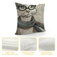 thumbnail image 4 of PHYHOO Animal Throw Pillow Cushion Cover, with and Animal on a Dotted Beige Background, Decorative Square Accent Pillow Case, Ivory Charcoal White, 4 of 5