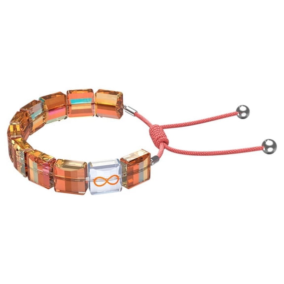 Swarovski Letra bracelet Infinity, Orange, Rhodium plated 5615002