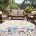 thumbnail image 4 of Round Area Rugs Collection 5 Ft, Blue Hydrangea Non-Slip Residential Carpet, Pink Flowers Spring Botanical Country Plants Indoor Crawling Mats Runner Rugs for Living Room/Dining Room/Bedroom, 4 of 8