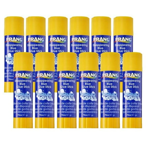 Prang Washable Glue Stick, Blue, .74 Oz, Pack of 12