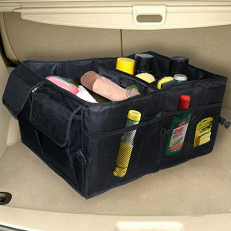 1pc Universal Car Trunk Organizer, Portable Foldable Waterproof Auto  Storage Bag With 3 Compartments, For SUV, Truck, Van, Sedan