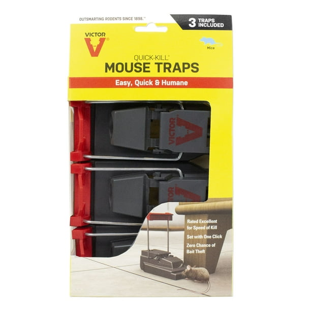 Victor 3-Pack Quick-Kill Mouse Trap - Walmart.com - Walmart.com