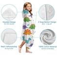 thumbnail image 7 of White Dinosaurs Colorful Species Palms Pattern Hooded Bath Towel，60"x35" for Ages 3 To 12 Kids, Quick Dry Lightweight Soft Microfiber Hood Beach Towel Cover Up for Kids, 7 of 7