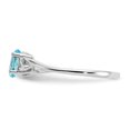 thumbnail image 3 of 10k White Gold Blue Topaz Birthstone Ring December Gemstone, 3 of 9