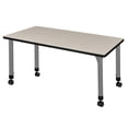 thumbnail image 3 of Regency Kee 42 x 30 in. Height Adjustable Mobile Classroom Activity Table- Maple Top & Grey Base, 3 of 5