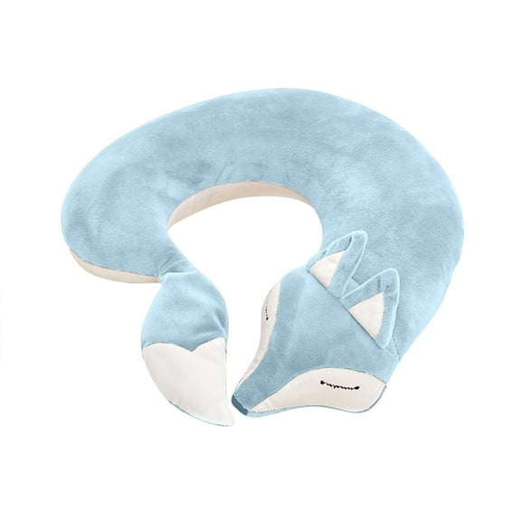 BallsFHK Travel Pillows Planes Fox Animal U-Shaped Neck Pillow Plush Fur Warm Cartoon Comfortable Luggage Pillow for Airplanes Car Train