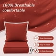 thumbnail image 4 of Snubbull Outdoor Deep Seat Cushion Set 24 X 24 X 6.5 Inch Splash-Proof & Fadeness Patio Furniture Cushions，Removable Outdoor Couch Cushions with Hidden Zipper & Adjustment Staps, Terra Red, 4 of 8