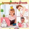 thumbnail image 3 of Conejo de peluche de fresa para niños de 18 cm, conejo de peluche de escondite, muñeco de peluche de conejo lindo, conejo de peluche envuelto en regalo de fresa, 3 of 5