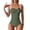 Army Green, variant on Zpanxa Plus Size V Neck One Piece Swimsuit for Women Push Up Padded Sleeveless Swimwear Solid Color Bathing Suit