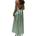 thumbnail image 2 of Taqqpue Women Nightgown Spaghetti Strap Cami Sleeveless Chemise Sleepwear Sleep Dress Solid Color Night Shirt Victorian Long Nightdress for Women, 2 of 5
