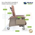thumbnail image 4 of Sillón Hemodiálisis Reclinable Rosa 3 Posiciones 2 Charolas Medical Store RE700RMS, 4 of 8