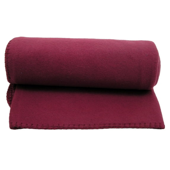 Warm Polar Fleece Snuggle Blanket & Throw 50 x 60 Burgundy