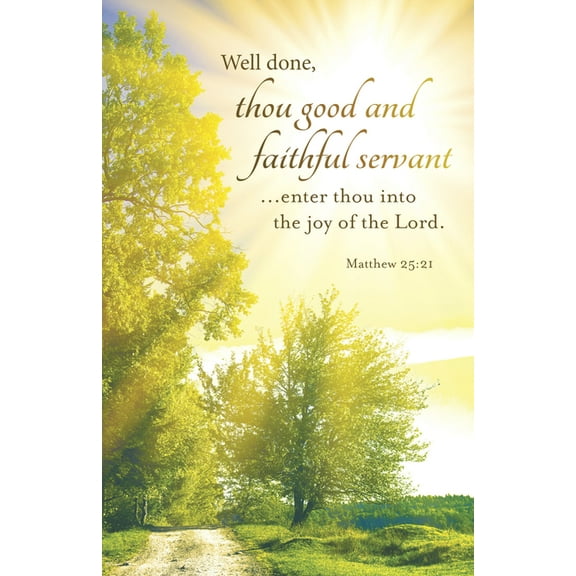 Funeral Bulletin: Well Done (Package of 100): Matthew 25:21 (Kjv), (Paperback)