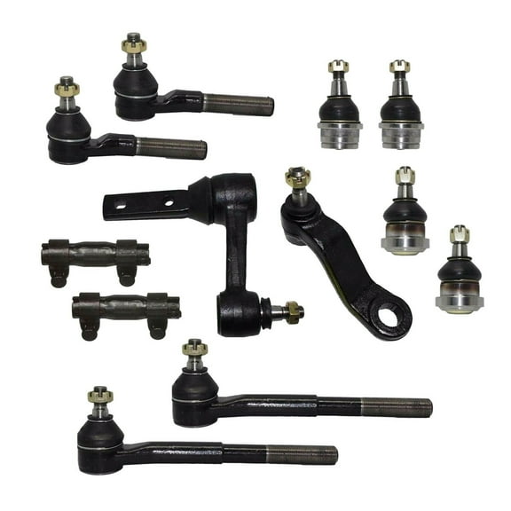 12 Pc Front Suspension Tie Rods Adjusting Sleeves Idler Pitman Arm Upper & Lower Ball Joints Kit RWD Models Fits select: 1997-1999 DODGE RAM 1500