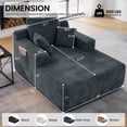 thumbnail image 5 of Oversized Chaise Lounge Chair Indoor, Sleeper Sofa Bed with 64" Long Lounge Surface, No Assembly Boneless Corduroy Upholstered Chaise with Side Pockets for Apartment & Living Room, 5 of 10