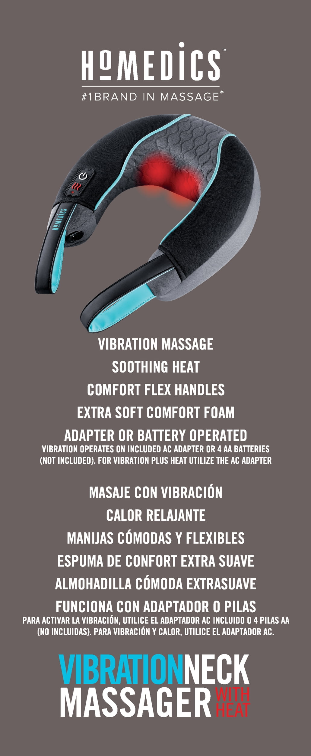 Homedics Heated Vibration Neck Massager, Multi Speed - Walmart
