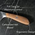 thumbnail image 4 of Swiss Diamond 2-Piece Chef and Paring Knife Set, Full Tang German Steel, Carbonized Ash Wood Handle, 4 of 7