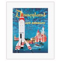 Disneyland Los Angeles - Tomorrowland - Vintage Travel Poster by David Klein c.1955 - Fine Art Rolled Canvas Print 11in x 14in