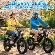 ZEFIORA 20 Fat Tire Electric Bike for Adults, 1500W Peak Motor, 48V 15Ah Removable Battery | 7-Speed, Dual Disc Brakes & Full Suspension | All-Terrain EBikes for Commuting & Off-Road Adventures