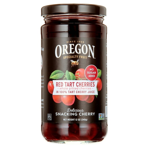 Oregon Fruit Red Tart Cherries in 100% Tart Cherry Juice, 12 oz Jar