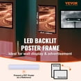 thumbnail image 1 of VEVOR Marco de póster LED en negro, marco de fotos de 27" x 40", letrero de acera para exhibición publicitaria, marco de aluminio con retroiluminación LED caja de luz, formatos horizontal y vertical, 1 of 8