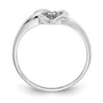 thumbnail image 2 of 14K White Gold Ring Band Themed Diamond Round Polished AA heart, Size 5, 2 of 5