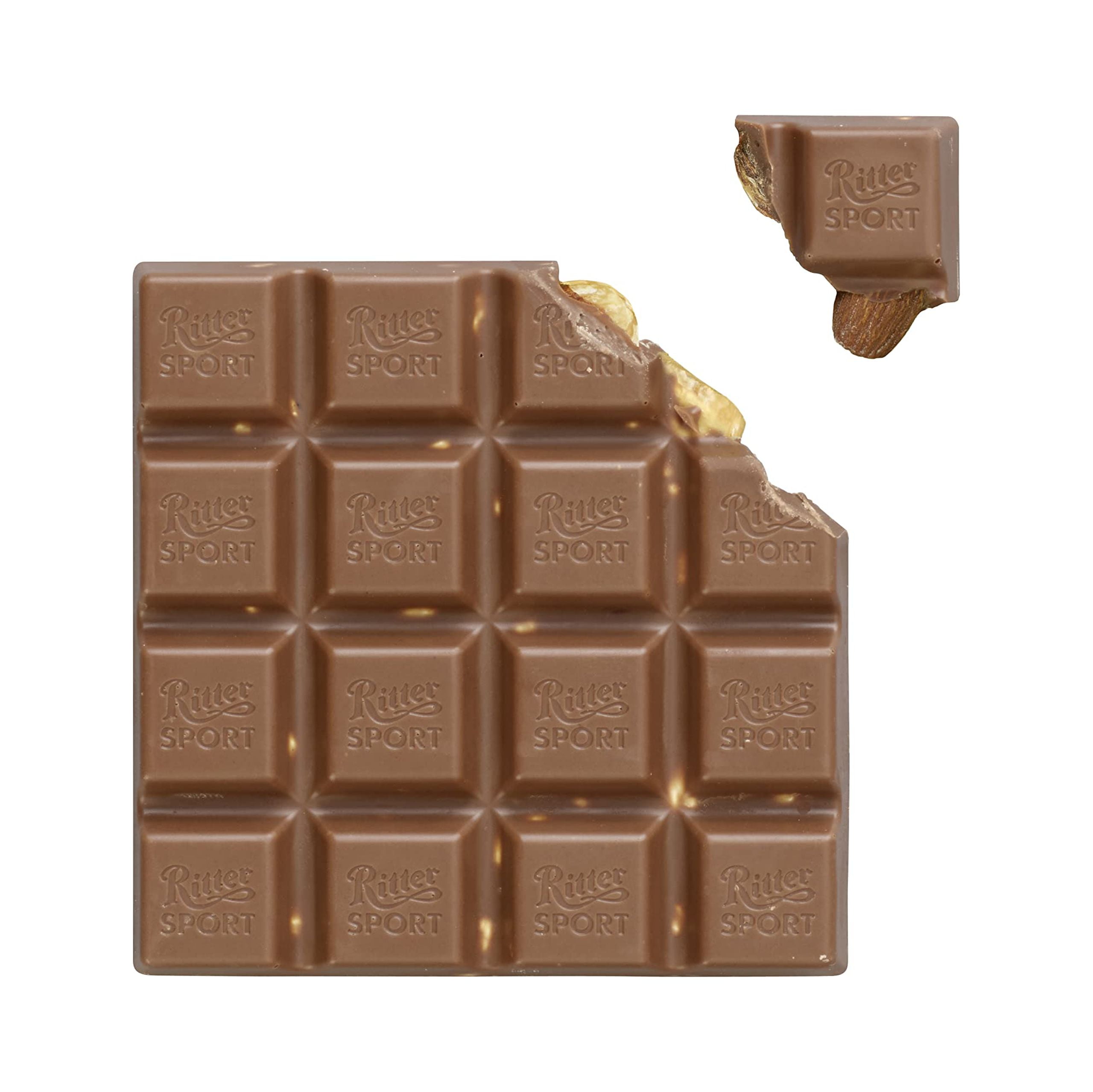 Ritter Sport Milk Chocolate with Whole Almonds Bar, Gluten Free, 3.5 Ounce (Pack of 11)
