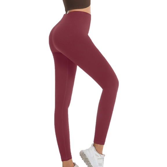 Idoravan Yoga Pants Women Workout Leggings Tummy Control Work Dress Pants Women Women's Sport Casual Solid Color Ladies Fashion Waist Yoga Pants Long Pants