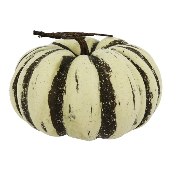 10.5" Green & Cream Decorative Pumpkin by Ashland®