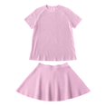 thumbnail image 4 of WAYUTE Shorts Sets for Women Seamless Knit Short Sleeve Solid Color Top with Pleated Skirt Casual Summer 2 Piece Matching Outfit Clothing Sets, 4 of 4