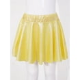 thumbnail image 4 of YONGHS Girl's Shiny Metallic Skater Skort Dance Athletic Pleated A-Line Mini Scooter Skirt Gold 10-12, 4 of 7