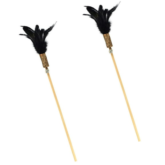 LEORX 2pcs Funny Cat Stick with Artificial for Indoor Play and Cat Owners