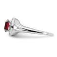 thumbnail image 4 of 925 Sterling Silver Polished Diamond and Created Ruby Ring Size 7 Measures 2mm Wide Jewelry for Women, 4 of 8