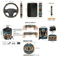 thumbnail image 7 of Yuyamidu Aztec Tribal Gemoetric Car Seat Cover Set of 15 Steering Wheel Covers Auto Seatbelt Pads Cup Coaster Trash Can Air Vent Holder Rear View Mirror Cover Coasters Keychains Wristlet Strap, 7 of 7