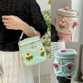 thumbnail image 4 of FENOHREFE Bucket Bag Crochet Shoulder Bag Knitted Beach Bucket Bag Crossbody Bucket Bag Handbag Purse for Girl Dating Travelig, 4 of 8