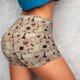 thumbnail image 4 of Balery Wine Glasses Pantalones cortos de entrenamiento estampados para mujer, sin costuras, ajustados, para gimnasio, yoga, correr, deportes, ejercicio activo, fitness.-Small, 4 of 8