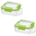 thumbnail image 1 of LocknLock - Set of 2 EasyLunch Double Sandwich Containers, 946mL Capacity, Green, 1 of 4