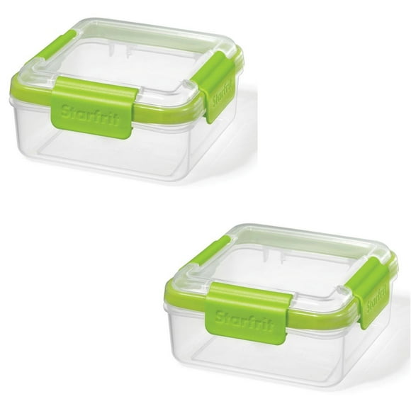LocknLock - Set of 2 EasyLunch Double Sandwich Containers, 946mL Capacity, Green