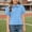 Blue, variant on Girls T Shirts, Collared Puff Sleeve Casual School Summer Tops Navy Size 10-12