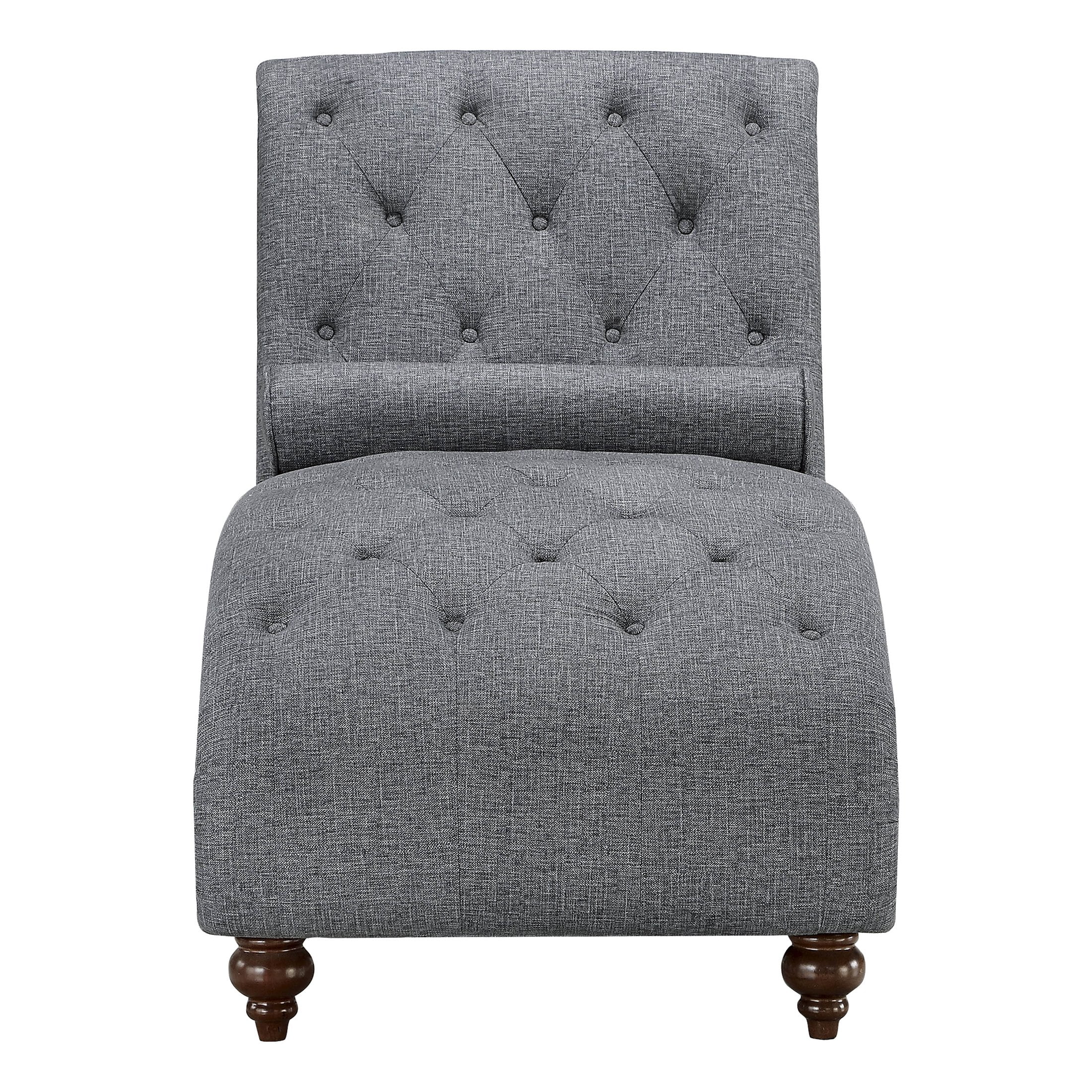 OakvillePark Gearhart Tufted Microfiber Chaise Lounge, Gray