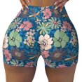 thumbnail image 2 of Haiem Colorful Flowers No Front Seam Biker Shorts for Women Yoga Workout Gym Bike Shorts with Tummy Control Moisture-Wicking-XX-Large, 2 of 9
