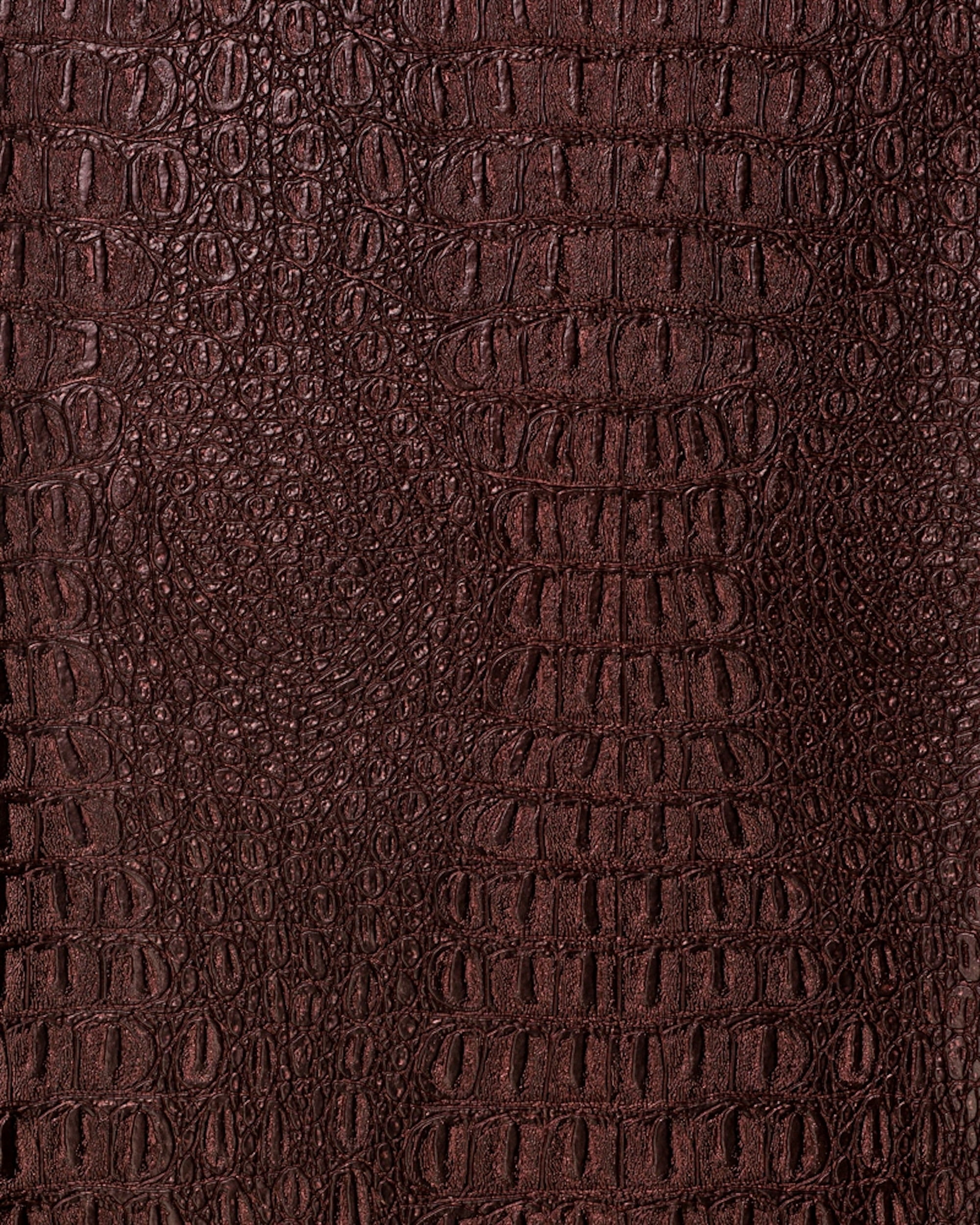 Copper Brown EMBOSSED CROCODILE LEATHER : Genuine Leather 2.5-3 oz