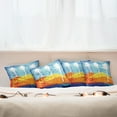 thumbnail image 4 of Ambesonne Abstract Throw Pillow Cover 4 Pack, Tropic Beach Palms, 24", Orange Blue White, 4 of 5