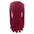 thumbnail image 6 of DHFJKG Womens Ribbed Mini Dress Square Neck Long Sleeve Party Wear Cute Y2K Clothes Slim Fit Solid Color Date Comfort Dresses, 6 of 6